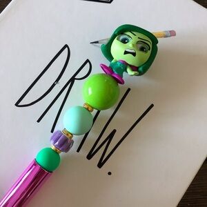 Disney Doorables: Inside Out: Disgust handmade beaded pen